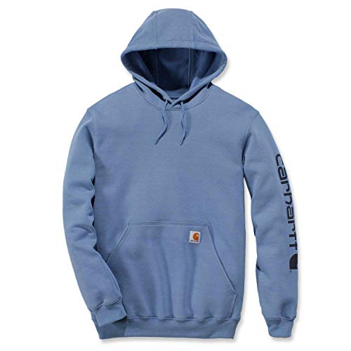 Image of Carhartt Men's Signature Sleeve Logo Midweight Sweatshirt Hooded