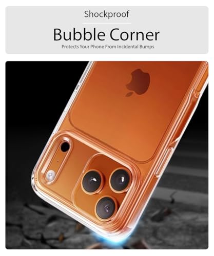 Image of WOW IMAGINE Transparent Back Cover Case for iPhone 17 Pro | Raised Bumps for Full Device & Camera Protection Shockproof TPU Silicone Back Case Mobile Cover - Transparent