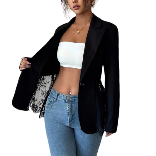 Blazer femme chic en dentelle parfait pour rayonner au bureau