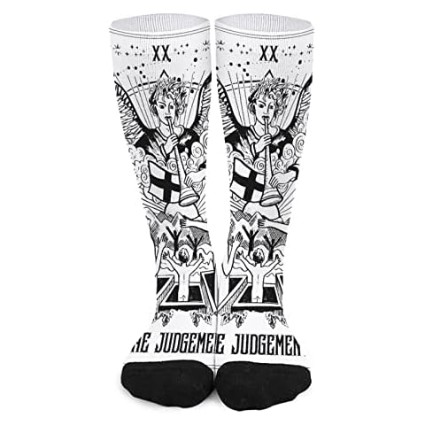 MYSTCOVER Tarot Card Judgement Socks for Women Socks for Men Crew Socks for Boys Mid Socks for Girls Stocking Stuffers for Teens Casual Athletic Sport Dress Socks Cover