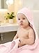 Muslin Hooded Baby Bath Towels - 3 Pack 100% Cotton Ultra-Soft Towels for Newborns, Infants, Toddlers - 32x32 Inch - Highly Absorbent, Quick-Dry Essentials for Bath Time, Beach, Pool, Pink Series