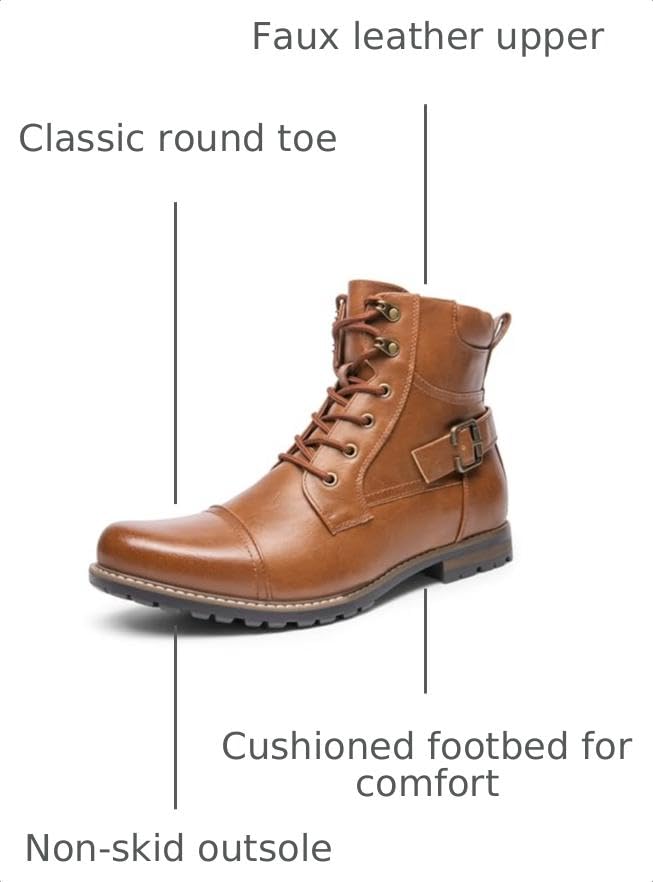 Image of Bruno Marc Men's Motorcycle Combat Boots