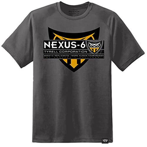 Digital Pharaoh Hommes Blade Runner Nexus 6 Tyrell Corp Replicant T Shirt Rétro Film - Charbon, L