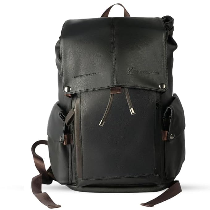 Laptop Backpack for Men Fashion PU -1006 Faux Leather Textured Fabric |Shoulder Bags|for 15.6-Inch Laptop/Water-Resistant-image-22