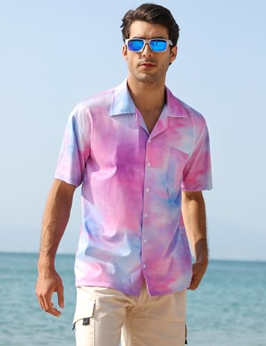 ELETOP Men's Hawaiian Shirt Tropical Beach Shirts Short Sleeve Aloha Floral Vacation Button Down Shirts3