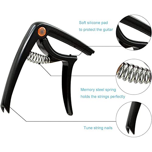 WGOEODI Capo de Guitare Universel à Pince de frette, avec médiator, pour Accessoires de pièces de Basse ukulélé Guitare… - Les Beatles, Paul McCartney, John Lennon, RIngo Starr, George Harrison WGOEODI Capo de Guitare Universel à Pince de frette, avec médiator, pour Accessoires de pièces de Basse ukulélé Guitare… – Image 5