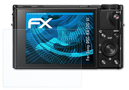 atFoliX Screen Protection Film compatible with Sony DSC-RX100 VI Screen Protector, ultra-clear FX Protective Film (3X)