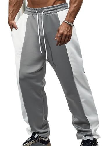 Men Casual Stripes Pants Workout Baggy Sweatpant Fashion Long Trousers