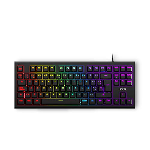Energy Sistem Gaming Keyboard ESG K6 Mechanik -QWERTY- Version espagnole Claviers Gamer (USB, lumières LED Effet Rainbow, Clavier mécanique TKL)