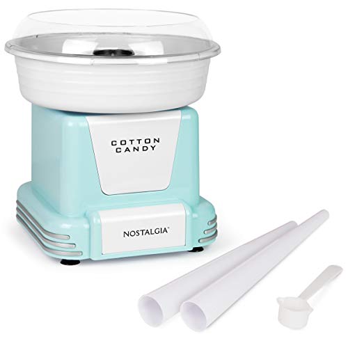 Nostalgia Retro Hard and Sugar Free Countertop Cotton Candy Maker, Includes 2 Reusable