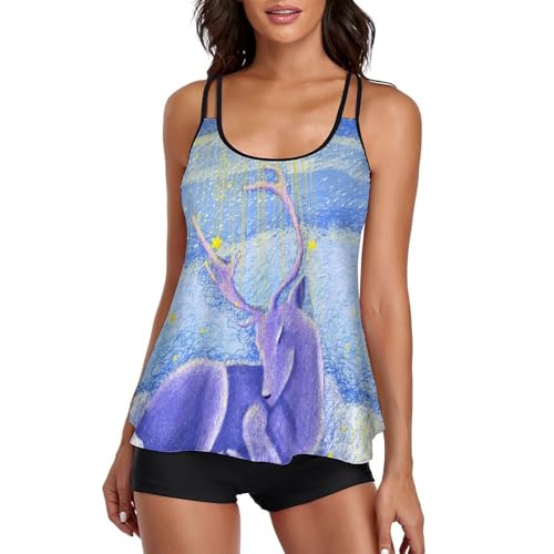 Maillot de Bain Robe de Plage Violette Masque les Formes Tankini Confortable