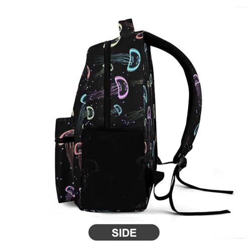 Jellyfish Backpack for Kids Girls Boys School, 16 Inches Cute Jellyfishes Theme Bookbag, Adjustable, Lightweight, Large Capacity, Colorful Daily Casual Backpacks 6