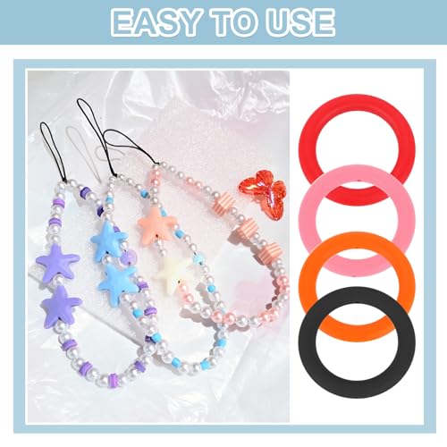Anneaux de perles silicone 65mm rouge pendentif anti-perte pour clés - 5