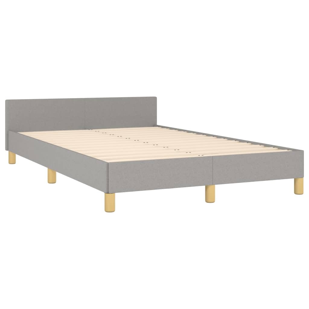 Hothingwell Telaio Letto Grigio Chiaro 120x190 Cm Tessuto | Testina regolabile, gambe robuste, doghe in compensato, supporto posteriore per lettura