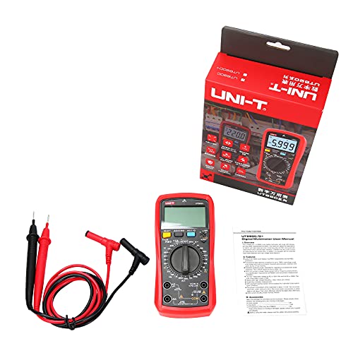 Image of UNI-T Digital Multimeter Tester UT890D+ True RMS 6000 Counts Live Test Volt Ohm Meter, Voltage Ac Dc Current Amp Capacitor Tester hFE Diode Continuity NCV for Automotive HVAC