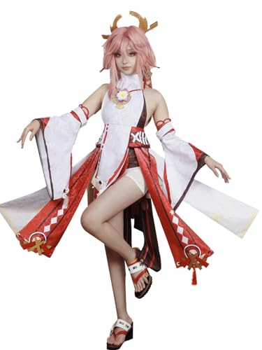 OSIAS Genshin Impact Yae Miko Cosplay Outfit Yae Miko Costume(M)