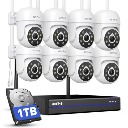 Image of ANNKE 5MP 10CH Wireless Security Camera System, 8pcs PT IP Cameras, 1TB HDD