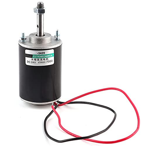 DC Motor Permanent Magnet High Speed Low Noise Mini Brushed Electric Motors 30W Candy Floss Machine Stainless Steel (24V7000 RPM)