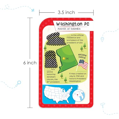 Imagimake Mapology USA Flash Cards | Learn United States Along with Flags and State Shapes | Ages 8-12 | Foam Jigsaw Puzzle, Fun Facts, Educational Toy for Kids | Gift for Christmas and Birthdays - image 6