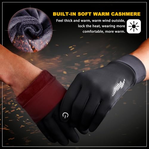 image for SIMARI Winter Gloves Women Men Ski Snow Gloves Liner Thermal Warm Touc