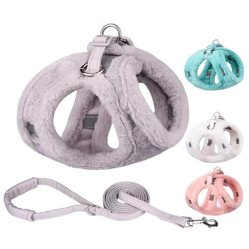 犬用ハーネスとリードセット ペット用反射ベスト 冬 ファッションソフトベスト 調整可能 牽引ロープ 猫用ハーネス 襟 通気性 犬用ハーネス 胸パッド 安全性 着脱が簡単 小型犬や猫に適しています ペット用品
