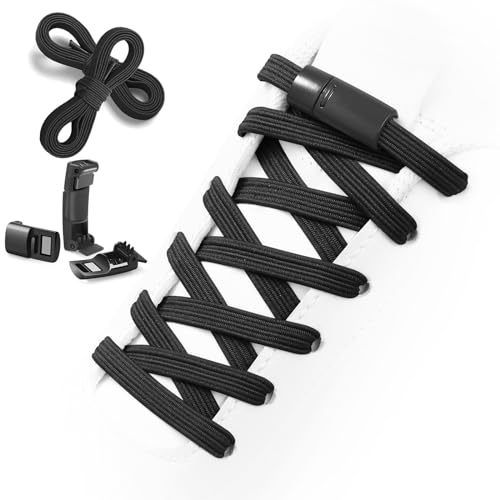 Image of Aiboxin Upgraded Version No Tie Elastic Shoelaces, With Magnetic Shoe Laces Lock - One Size Fits All Kids & Adult