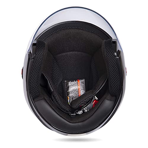 Image of Yamaha YR6 Half Face Helmet (Gloss Black, Size L) Y6AYR6GB0L16