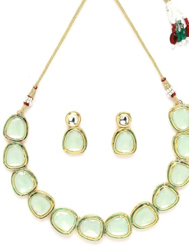 Juego de joyas chapadas en oro de latón con piedras elegantes DMZ-507