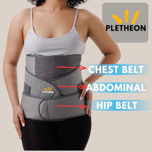 Image of PLETHEON 3 In 1 Postpartum Belly Band Post Pregnancy Abdominal Belt For Women After Birth Belly /Waist /Pelvis Wrap Postnatal Shapewear, (Fit from 30 Inch to 46 Inches of waist) (Gray)