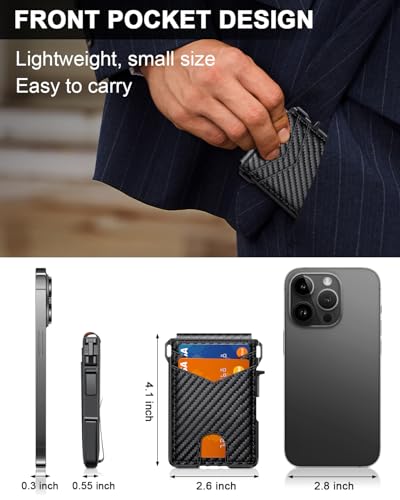 Image of ZALVEX Wallet for Men, Mens Minimalist Wallet 9-13 Cards, Slim Compact Wallet with Money Clip & ID Window, RFID Blocking Smart Pop Up Card Wallet, Metal Aluminum Credit Card Holder Bifold Wallet