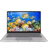14 inch Laptop PC 6GB DDR4 128GB SSD, Ordinateur Portable Dual-Core Cerelon N4000 (up to 2.6GHz), Portable Computer Supports WiFi5, BT5.0, USB3.0 * 2, Mini HDMI*1, Ideal Student Laptop