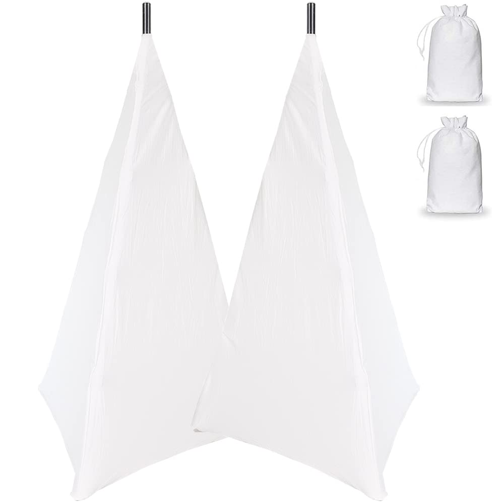 Skyour 2Pcs Floor Speaker Stand Cover Stretchable Spandex 3 Sided Triangular DJ Support Floor Speaker Tripod Support Stands Tripod Scrim Covers for