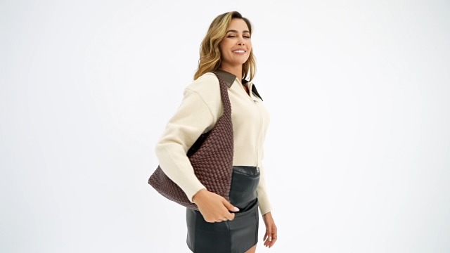 Bolso Tote para mujer con gran capacidad y diseño tejido miniatura 7