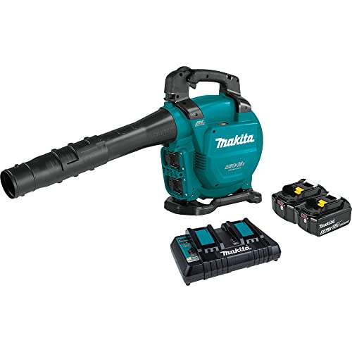 Makita XBU04PT-R 18V X2 (36V) LXT Brushless Lithium-Ion Cordless Blower Kit with 2 Batteries (5 Ah) (Renewed)
