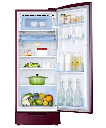 Image of Samsung 192 L 3 Star inverter Direct Cool Single Door Refrigerator Appliance (RR20A282YCR /NL, Camellia Purple, Base stand drawer)