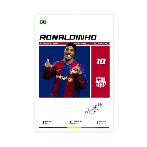 GJHTQLP Ronaldinho   Póster en lienzo para decoración de pared, pinturas para sala de estar, dormitorio, 30 x 45 cm