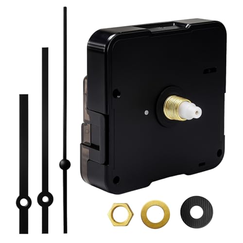 Mouvement d'horloge Silencieux avec Aiguilles Noires, Mecanisme de Pendule a Pile 16m pour Réparation et DIY, Mouvements Horlogers pour Montres Murales,...