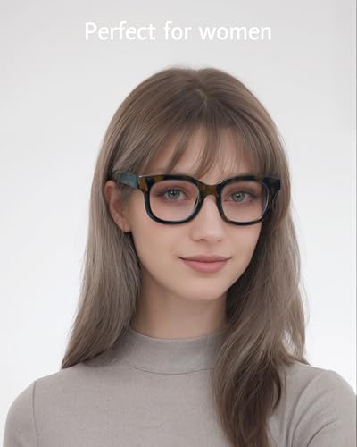 Image of ANRRI Blue Light Blocking Glasses for Women Oversized Blue Light Glasses Anti Eyestrain UV Protection Computer Eyeglasses