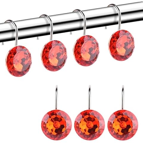 Stylish Shower Curtain Hooks with Rhinestones Cover