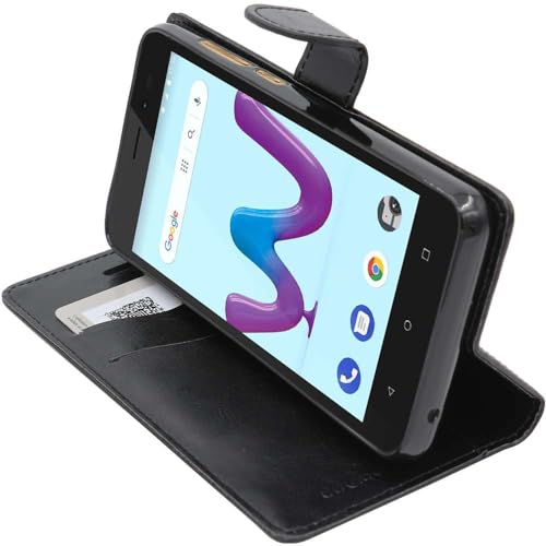 ebestStar - Coque Compatible avec Wiko Sunny3 (Sunny 3) Etui PU Cuir Housse Portefeuille Porte-Cartes Support Stand, Noir [Appareil: 146.7 x 74 x 9.95mm, 5.0'']