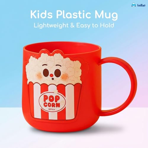 Image of FunBlast Milk Mug for Kids - 400 Ml; Unbreakable Mug for Kids, Milk Mugs for Kids Unbreakable - Milk Drinking Cup for Kids (Pop Corn)