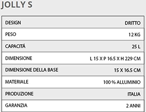 Doccia a riscaldamento solare Arkema Design A620/7016 Jolly S Antracite Doccia solare dal design dritto totalmente in alluminio