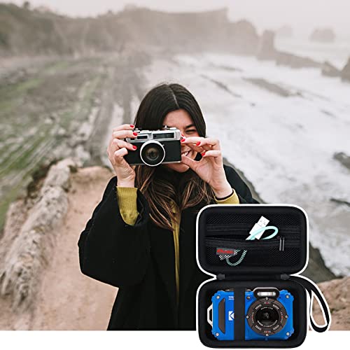 Elonbo Carrying Case For Kodak Pixpro Wpz2/Om System Olympus Tg-6 Underwater Photography Camera,Rugged Waterproof Shockproof Wifi 4K Video Digital Camera Storage Cover Bag Organizer Holder, Black #TOP6