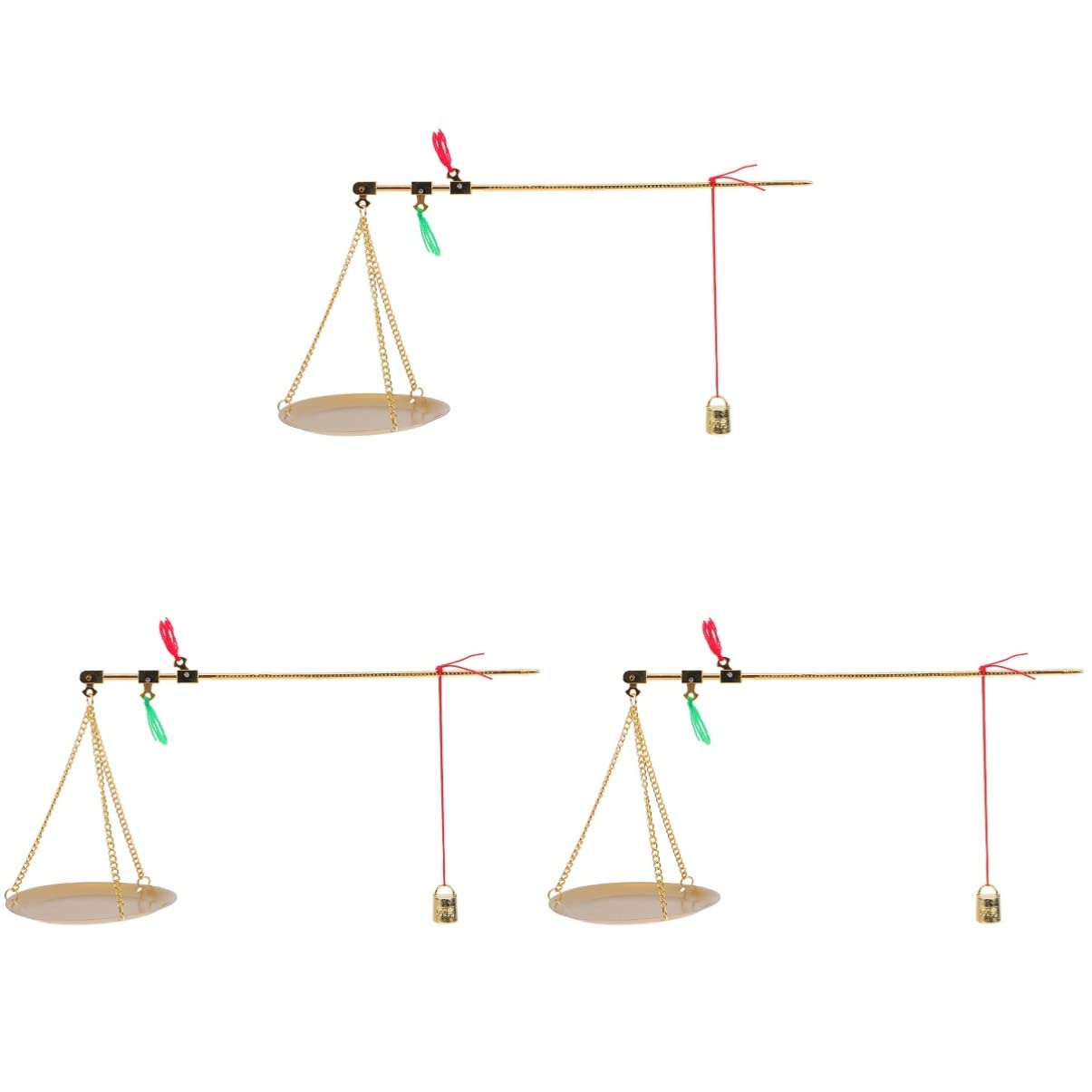 Yardwe 3 Pack Traditional Chinese Medicine herb Scale Old Traditional Goldsmith Weight Brass Weighing Scale Scale Small Handheld