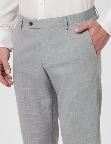 Image of Arrow Men Tapered fit Polyester CheckedMid-Rise waistTrousers
