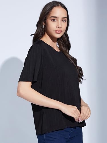Image of Selvia Women's Solid Regular Fit T-Shirt