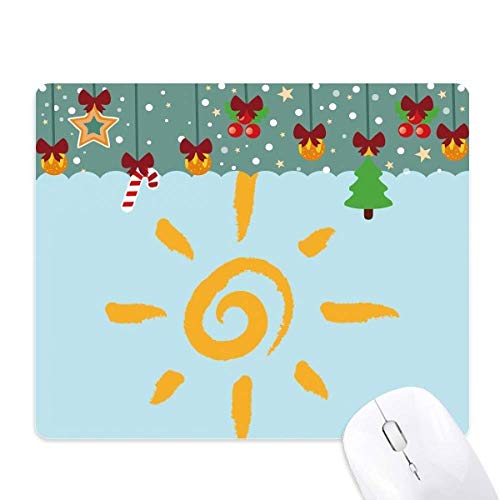 Tapis de souris Noël en caoutchouc cadeau soleil peinture jaune