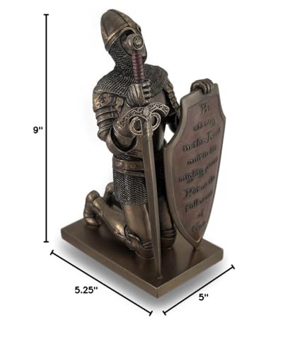 Estatua Caballero Templario acabado bronce 9 pulg miniatura 2