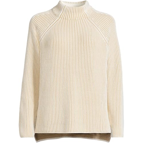 Lands' End Women's Drifter Two Color Shaker Mock Neck Sweater3