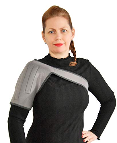 Home-X Magnetic Therapy Compression Sleeve For Shoulder Support, Stretchy Neoprene Shoulder Brace With 21 Powerful Magnets, 25 ½" L X 18 ½" W, Gray #TOP11